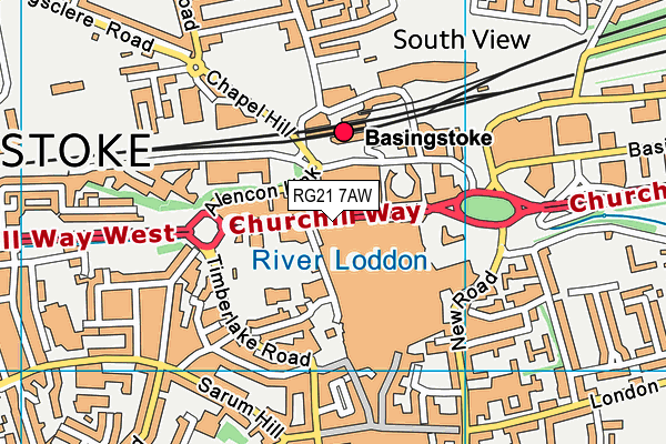 RG21 7AW map - OS VectorMap District (Ordnance Survey) RG21 7AW map - OS VectorMap District (Ordnance Survey)