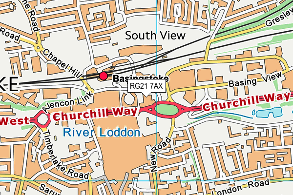 RG21 7AX map - OS VectorMap District (Ordnance Survey) RG21 7AX map - OS VectorMap District (Ordnance Survey)