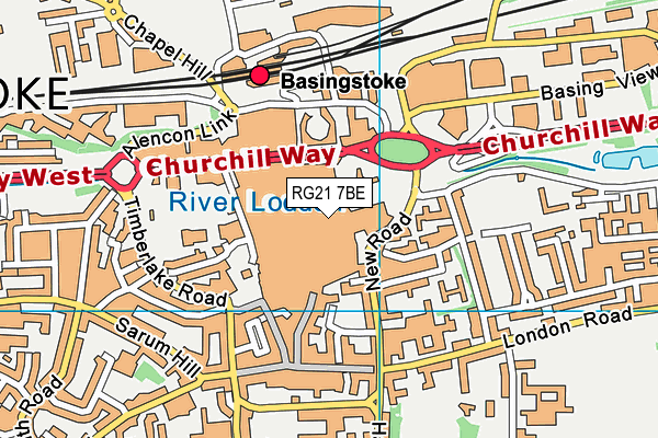 RG21 7BE map - OS VectorMap District (Ordnance Survey) RG21 7BE map - OS VectorMap District (Ordnance Survey)