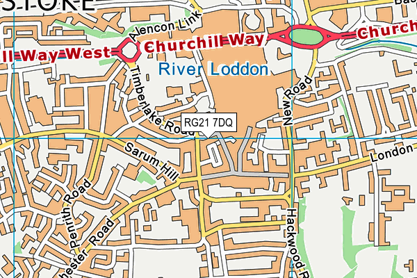 RG21 7DQ map - OS VectorMap District (Ordnance Survey) RG21 7DQ map - OS VectorMap District (Ordnance Survey)