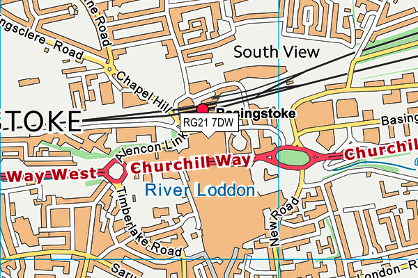 RG21 7DW map - OS VectorMap District (Ordnance Survey) RG21 7DW map - OS VectorMap District (Ordnance Survey)