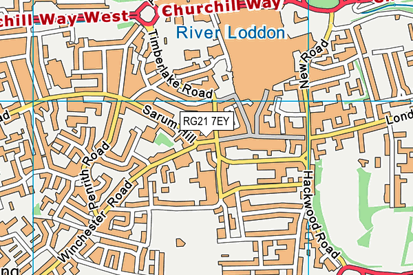RG21 7EY map - OS VectorMap District (Ordnance Survey) RG21 7EY map - OS VectorMap District (Ordnance Survey)