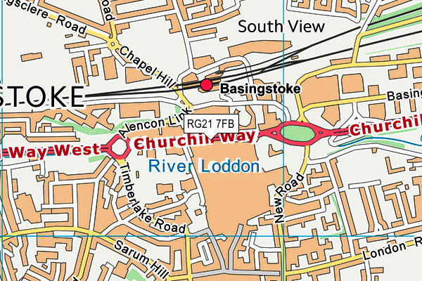 RG21 7FB map - OS VectorMap District (Ordnance Survey) RG21 7FB map - OS VectorMap District (Ordnance Survey)