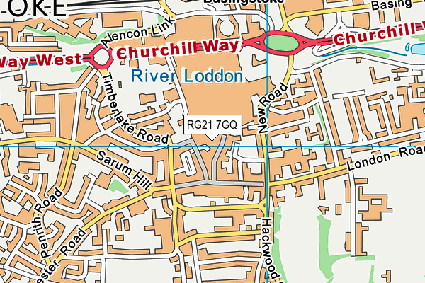 RG21 7GQ map - OS VectorMap District (Ordnance Survey) RG21 7GQ map - OS VectorMap District (Ordnance Survey)