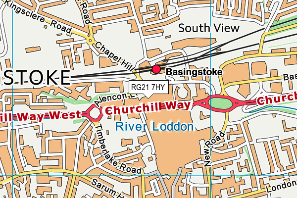 RG21 7HY map - OS VectorMap District (Ordnance Survey) RG21 7HY map - OS VectorMap District (Ordnance Survey)