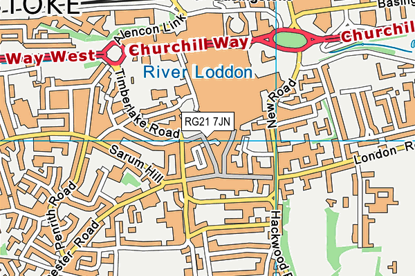 RG21 7JN map - OS VectorMap District (Ordnance Survey) RG21 7JN map - OS VectorMap District (Ordnance Survey)