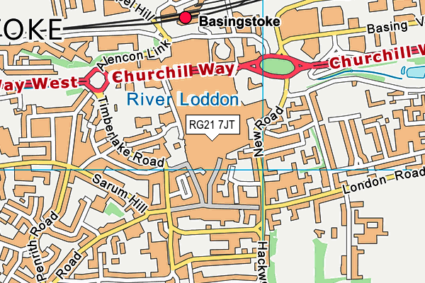 RG21 7JT map - OS VectorMap District (Ordnance Survey) RG21 7JT map - OS VectorMap District (Ordnance Survey)
