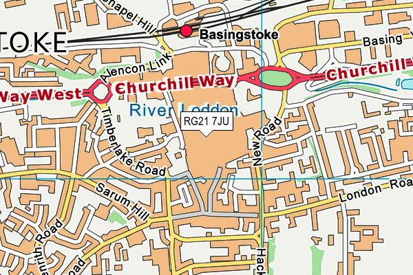 RG21 7JU map - OS VectorMap District (Ordnance Survey) RG21 7JU map - OS VectorMap District (Ordnance Survey)