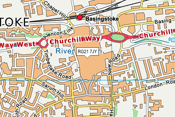 RG21 7JY map - OS VectorMap District (Ordnance Survey) RG21 7JY map - OS VectorMap District (Ordnance Survey)