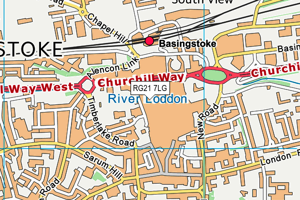 RG21 7LG map - OS VectorMap District (Ordnance Survey)