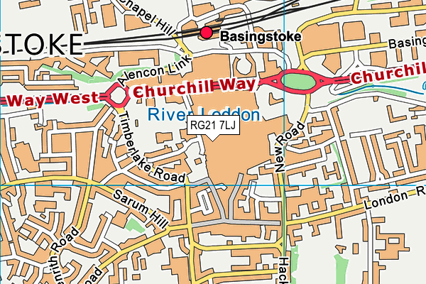 RG21 7LJ map - OS VectorMap District (Ordnance Survey) RG21 7LJ map - OS VectorMap District (Ordnance Survey)