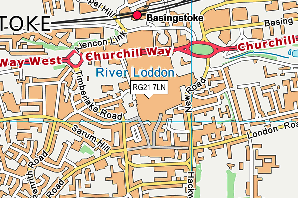 RG21 7LN map - OS VectorMap District (Ordnance Survey) RG21 7LN map - OS VectorMap District (Ordnance Survey)