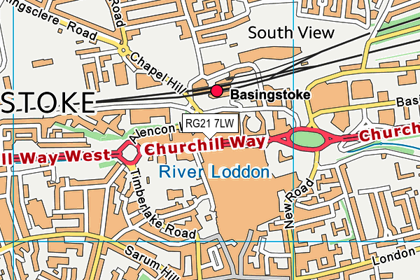 RG21 7LW map - OS VectorMap District (Ordnance Survey) RG21 7LW map - OS VectorMap District (Ordnance Survey)