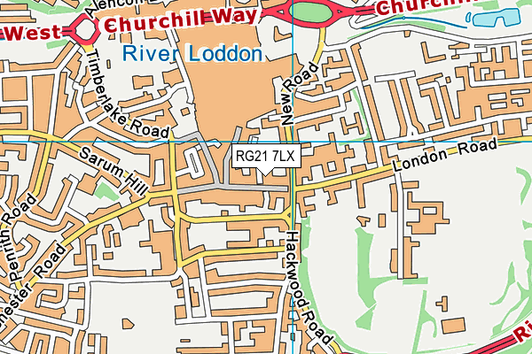 RG21 7LX map - OS VectorMap District (Ordnance Survey) RG21 7LX map - OS VectorMap District (Ordnance Survey)