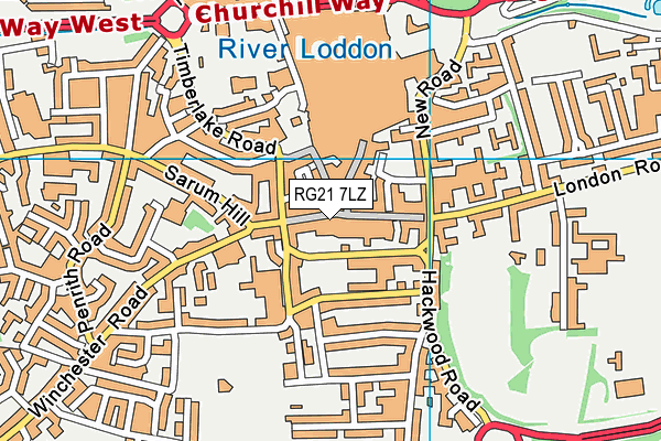 RG21 7LZ map - OS VectorMap District (Ordnance Survey)