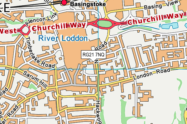 RG21 7NQ map - OS VectorMap District (Ordnance Survey) RG21 7NQ map - OS VectorMap District (Ordnance Survey)