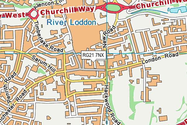 RG21 7NX map - OS VectorMap District (Ordnance Survey) RG21 7NX map - OS VectorMap District (Ordnance Survey)