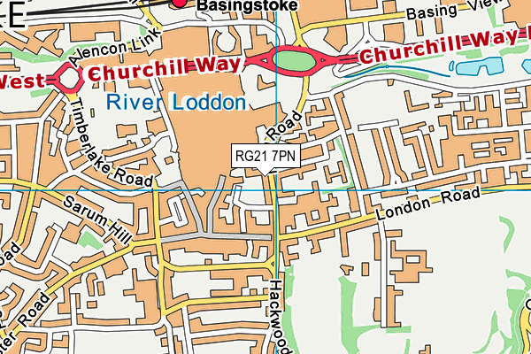 RG21 7PN map - OS VectorMap District (Ordnance Survey) RG21 7PN map - OS VectorMap District (Ordnance Survey)