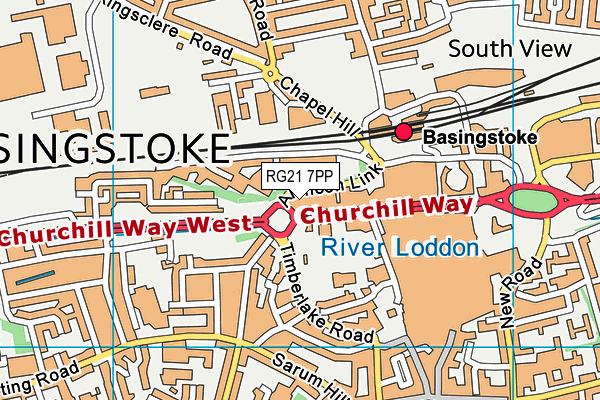 RG21 7PP map - OS VectorMap District (Ordnance Survey) RG21 7PP map - OS VectorMap District (Ordnance Survey)