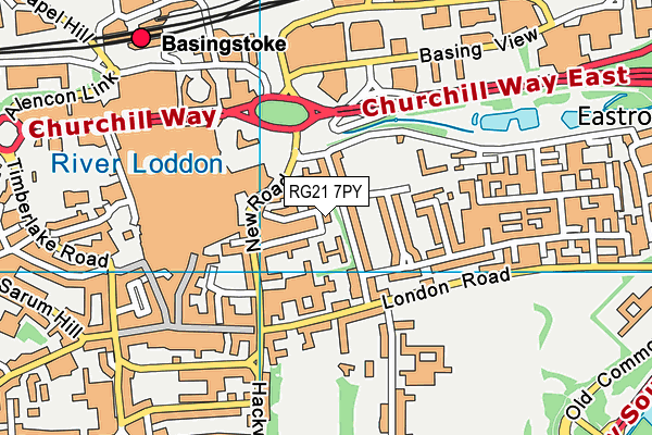 RG21 7PY map - OS VectorMap District (Ordnance Survey) RG21 7PY map - OS VectorMap District (Ordnance Survey)