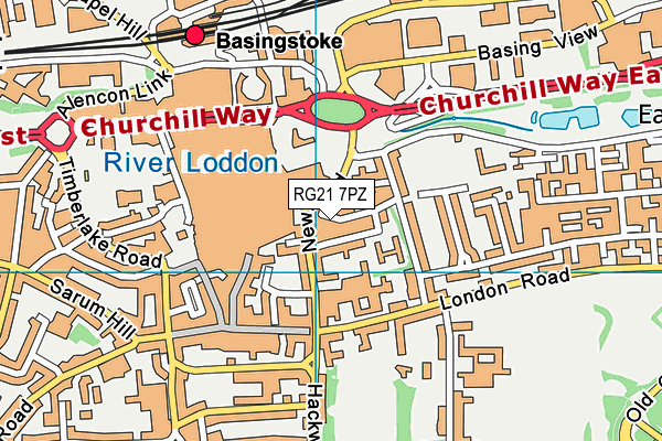 RG21 7PZ map - OS VectorMap District (Ordnance Survey) RG21 7PZ map - OS VectorMap District (Ordnance Survey)