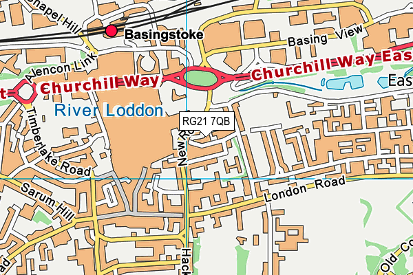 RG21 7QB map - OS VectorMap District (Ordnance Survey) RG21 7QB map - OS VectorMap District (Ordnance Survey)