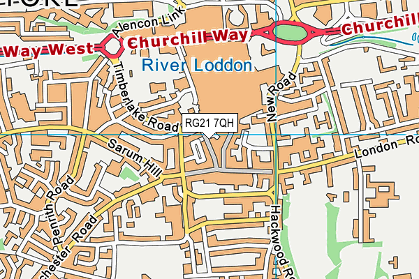RG21 7QH map - OS VectorMap District (Ordnance Survey) RG21 7QH map - OS VectorMap District (Ordnance Survey)
