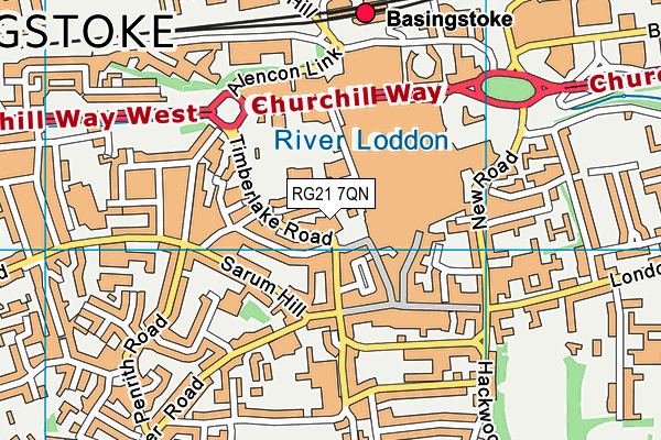RG21 7QN map - OS VectorMap District (Ordnance Survey) RG21 7QN map - OS VectorMap District (Ordnance Survey)