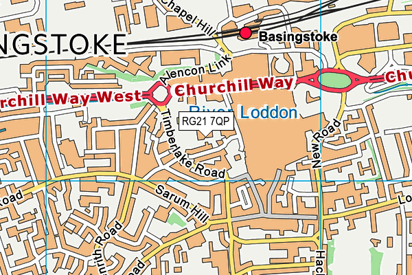 RG21 7QP map - OS VectorMap District (Ordnance Survey) RG21 7QP map - OS VectorMap District (Ordnance Survey)