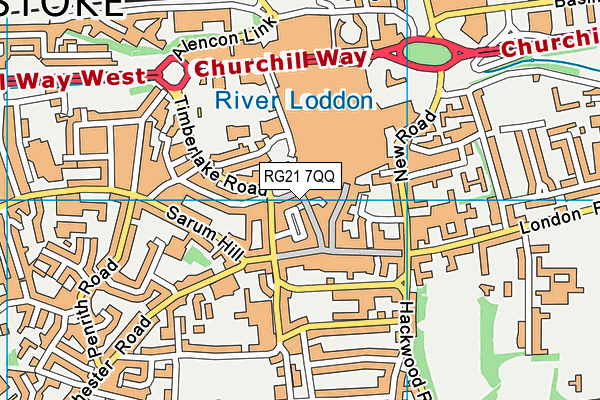 RG21 7QQ map - OS VectorMap District (Ordnance Survey) RG21 7QQ map - OS VectorMap District (Ordnance Survey)