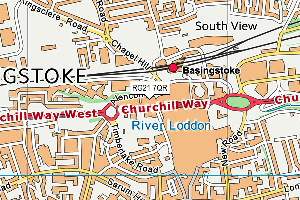 RG21 7QR map - OS VectorMap District (Ordnance Survey)