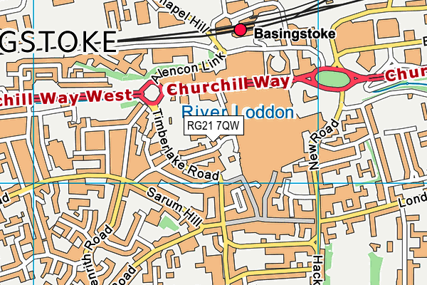 RG21 7QW map - OS VectorMap District (Ordnance Survey) RG21 7QW map - OS VectorMap District (Ordnance Survey)