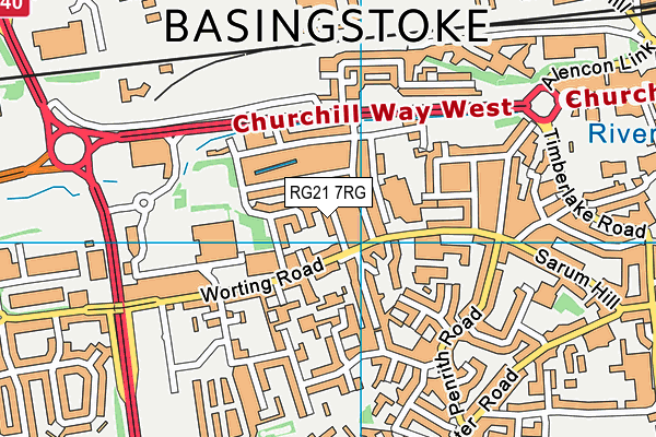 RG21 7RG map - OS VectorMap District (Ordnance Survey) RG21 7RG map - OS VectorMap District (Ordnance Survey)