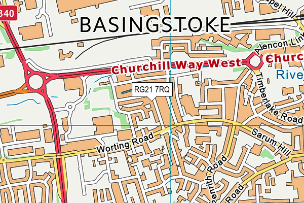 RG21 7RQ map - OS VectorMap District (Ordnance Survey)