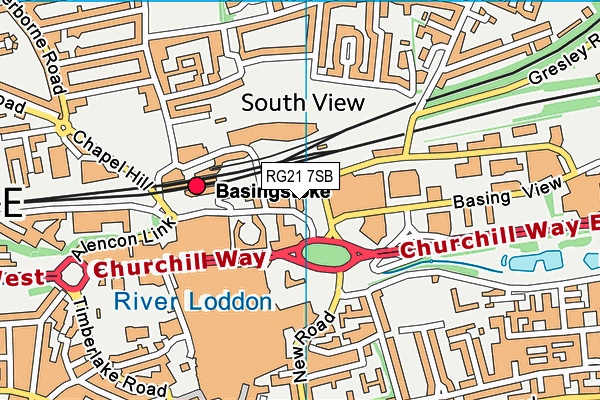 RG21 7SB map - OS VectorMap District (Ordnance Survey) RG21 7SB map - OS VectorMap District (Ordnance Survey)