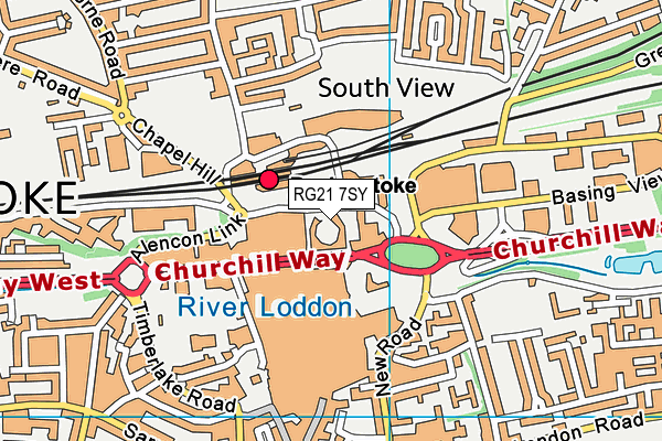 RG21 7SY map - OS VectorMap District (Ordnance Survey) RG21 7SY map - OS VectorMap District (Ordnance Survey)