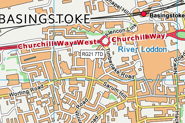 RG21 7TD map - OS VectorMap District (Ordnance Survey) RG21 7TD map - OS VectorMap District (Ordnance Survey)