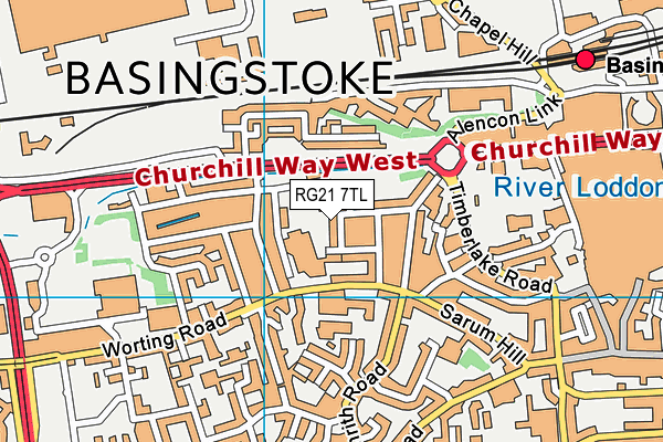 RG21 7TL map - OS VectorMap District (Ordnance Survey) RG21 7TL map - OS VectorMap District (Ordnance Survey)