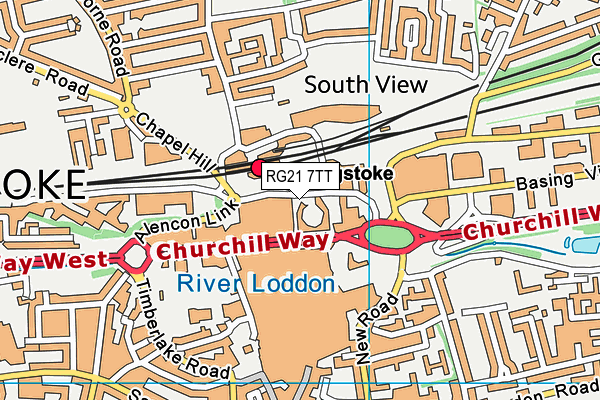 RG21 7TT map - OS VectorMap District (Ordnance Survey)