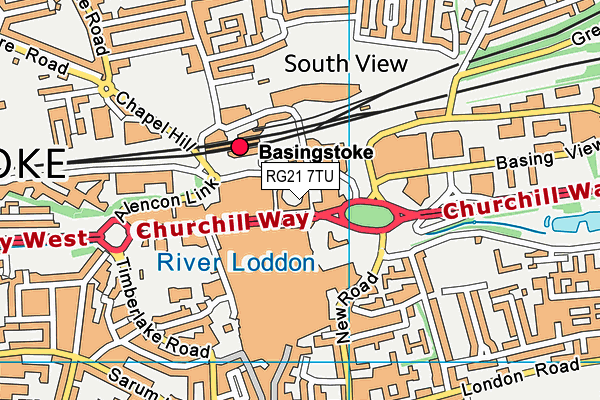 RG21 7TU map - OS VectorMap District (Ordnance Survey) RG21 7TU map - OS VectorMap District (Ordnance Survey)