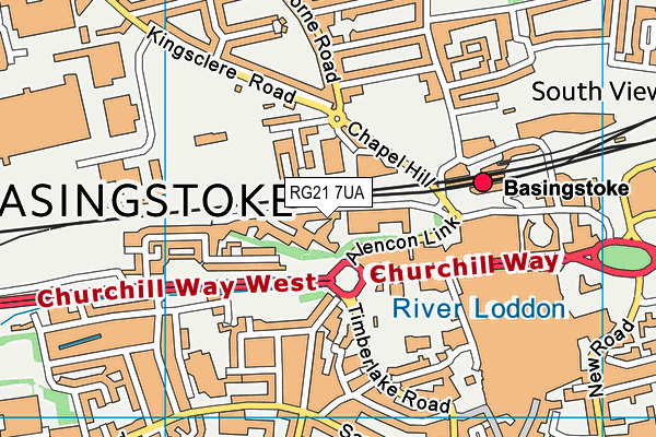 RG21 7UA map - OS VectorMap District (Ordnance Survey) RG21 7UA map - OS VectorMap District (Ordnance Survey)