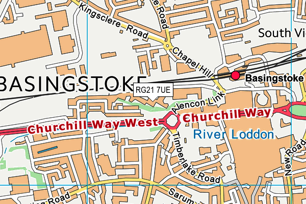 RG21 7UE map - OS VectorMap District (Ordnance Survey) RG21 7UE map - OS VectorMap District (Ordnance Survey)