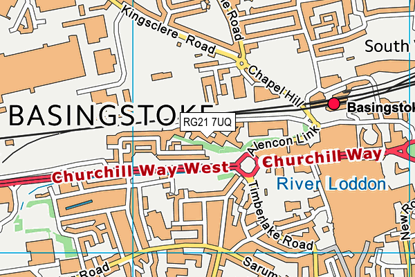 RG21 7UQ map - OS VectorMap District (Ordnance Survey) RG21 7UQ map - OS VectorMap District (Ordnance Survey)