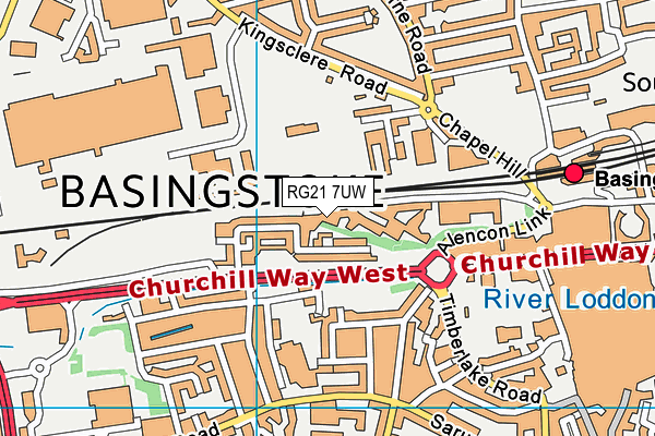 RG21 7UW map - OS VectorMap District (Ordnance Survey) RG21 7UW map - OS VectorMap District (Ordnance Survey)