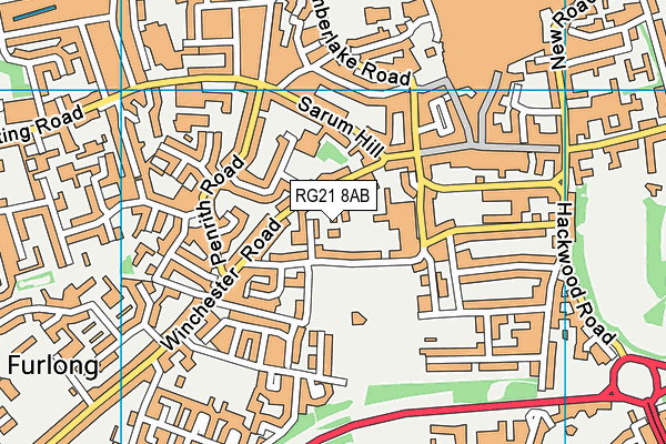 RG21 8AB map - OS VectorMap District (Ordnance Survey) RG21 8AB map - OS VectorMap District (Ordnance Survey)