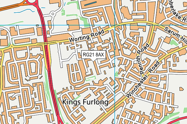 RG21 8AX map - OS VectorMap District (Ordnance Survey) RG21 8AX map - OS VectorMap District (Ordnance Survey)