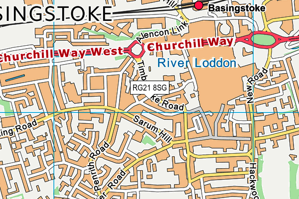 RG21 8SG map - OS VectorMap District (Ordnance Survey) RG21 8SG map - OS VectorMap District (Ordnance Survey)