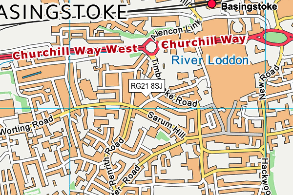 RG21 8SJ map - OS VectorMap District (Ordnance Survey) RG21 8SJ map - OS VectorMap District (Ordnance Survey)