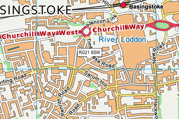 RG21 8SW map - OS VectorMap District (Ordnance Survey) RG21 8SW map - OS VectorMap District (Ordnance Survey)