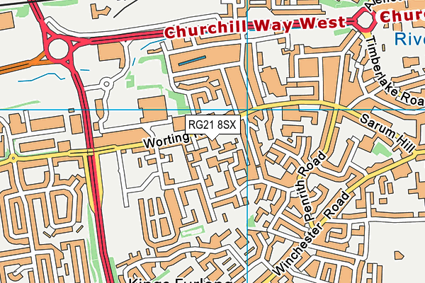 RG21 8SX map - OS VectorMap District (Ordnance Survey) RG21 8SX map - OS VectorMap District (Ordnance Survey)
